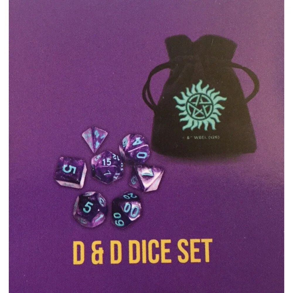 Supernatural D&D Purple Dice Set With Pouch Culturefly Ex Sam & Dean Winchester